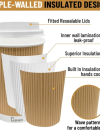 Cupsado - 50 x 8oz Cups + Lids - Ripple Wall Disposable Coffee Cups Sale price - Image 4